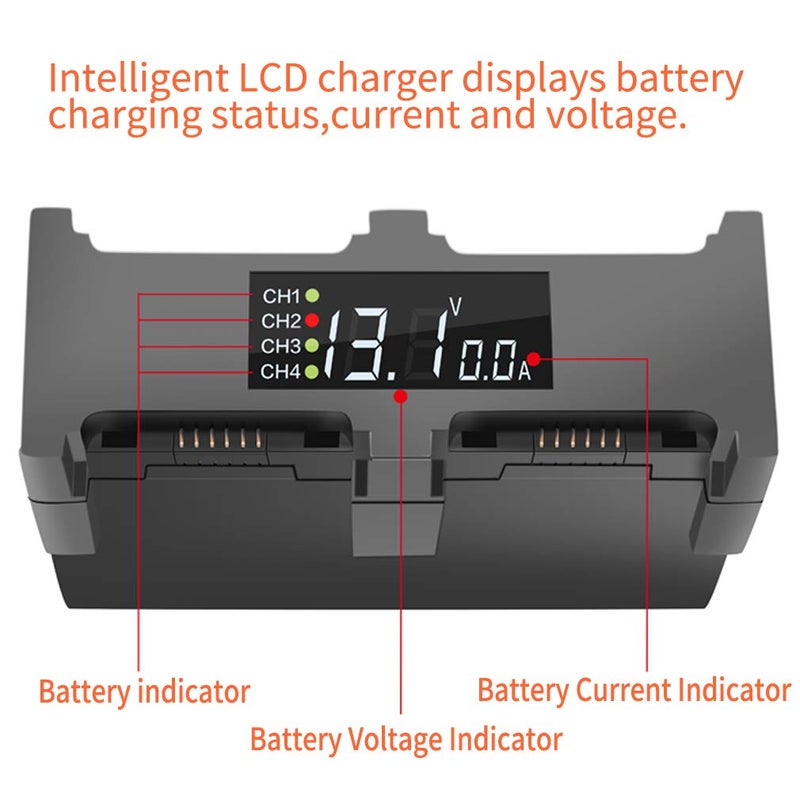 Hanatora Battery Charger with LCD Display for DJI Spark Drone,4 in 1 Rapid Multi Parallel Charging Hub Accessories - Image 3